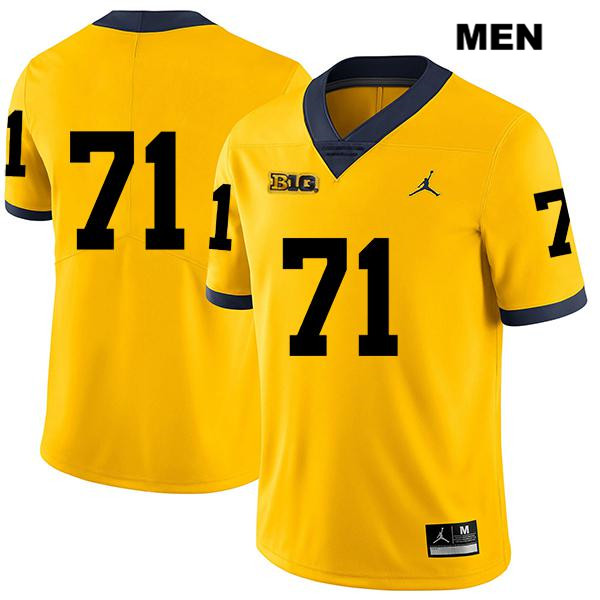 Men's NCAA Michigan Wolverines David Ojabo #71 No Name Yellow Jordan Brand Authentic Stitched Legend Football College Jersey TP25Y46VZ